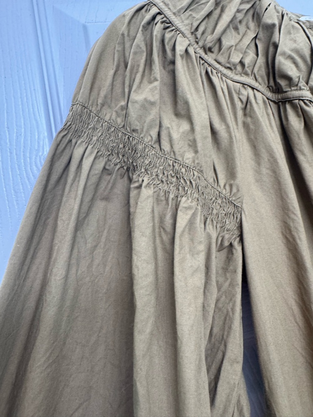 Ulla Johnson Rosa Dress Tiered Long Sleeve Mini Dress in Olive - Picture 7 of 9